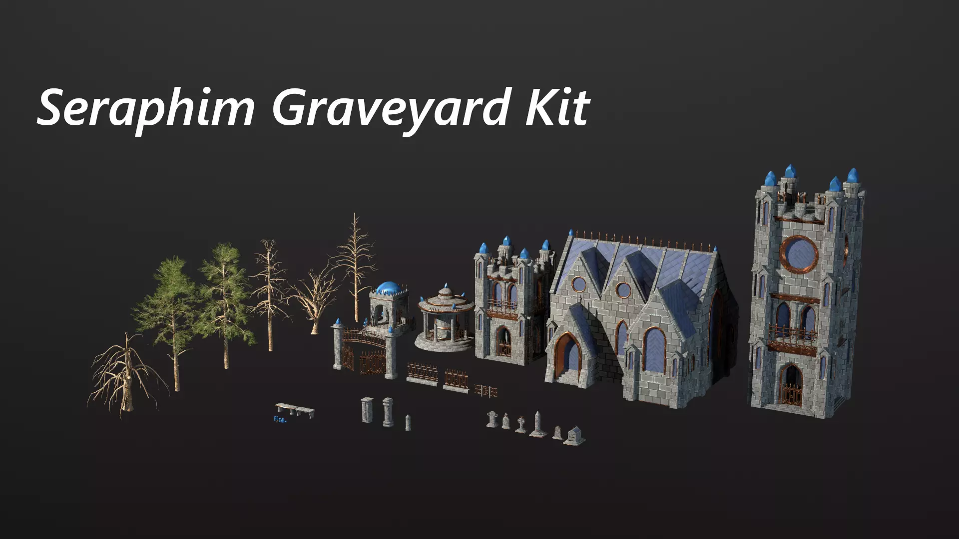 Seraphim Graveyard Kit Low-poly 3D model_0