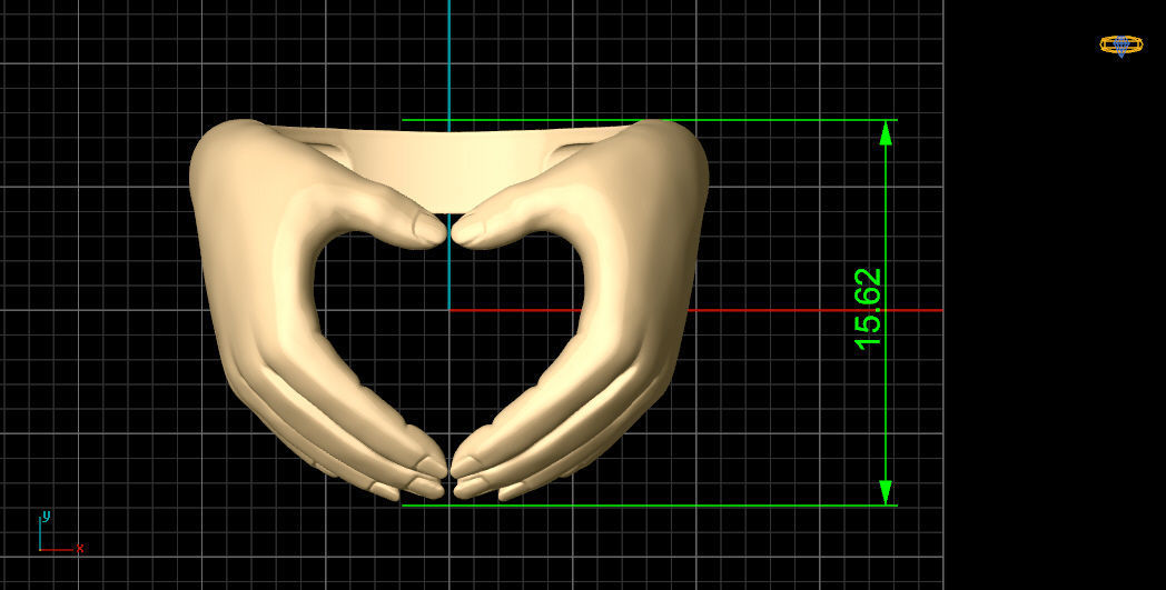 Heart hand Silver Gold  Print 3D print model_6