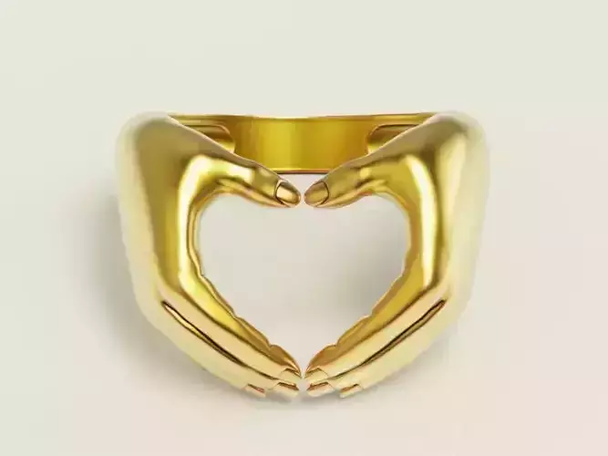 Heart hand Silver Gold  Print