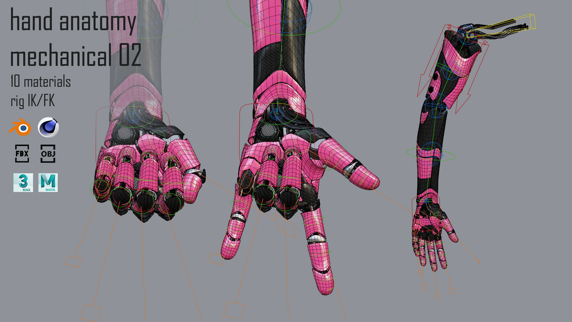 Robotic hand anatomy 02 3D model_10