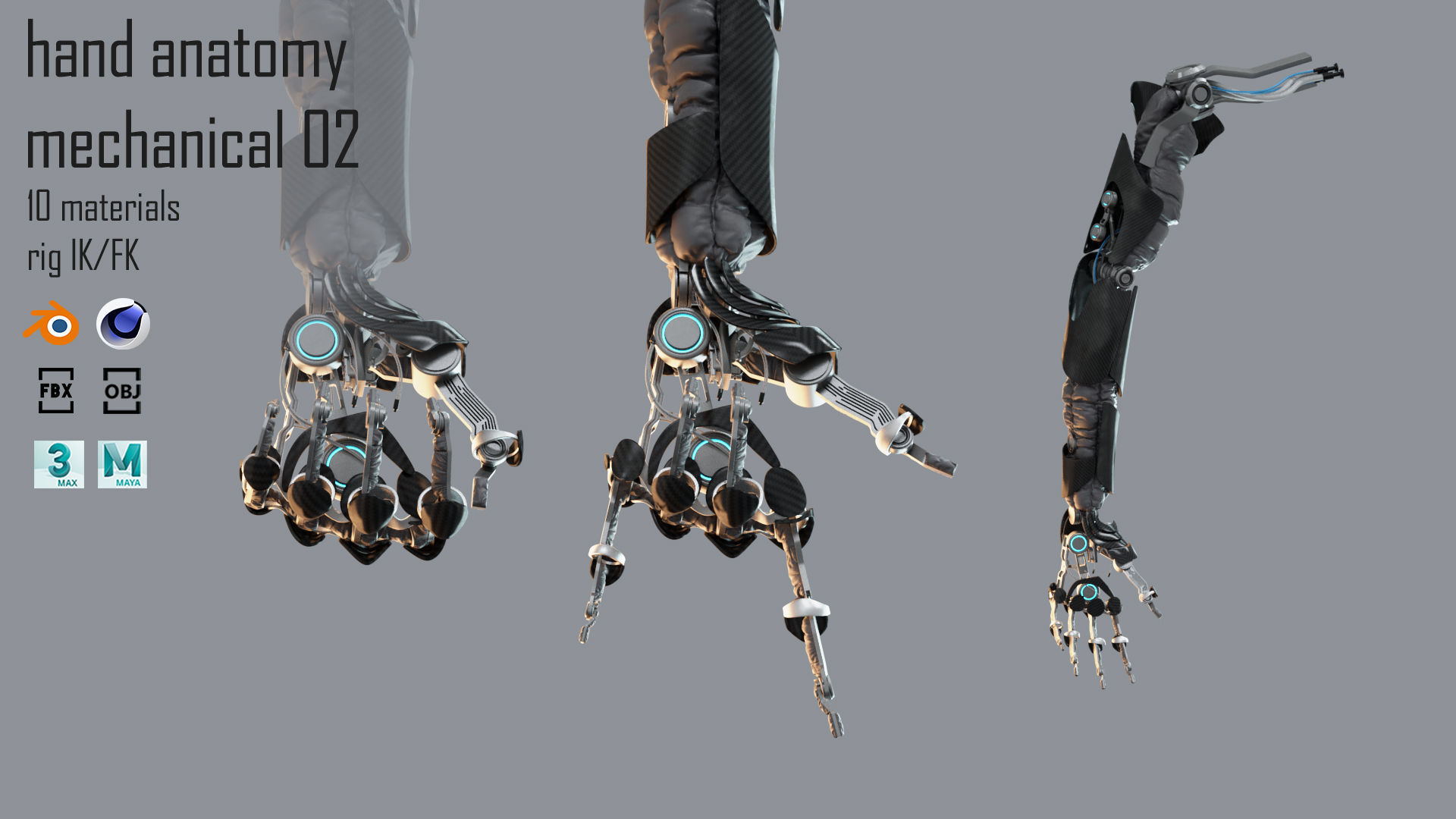 Robotic hand anatomy 02 3D model_1