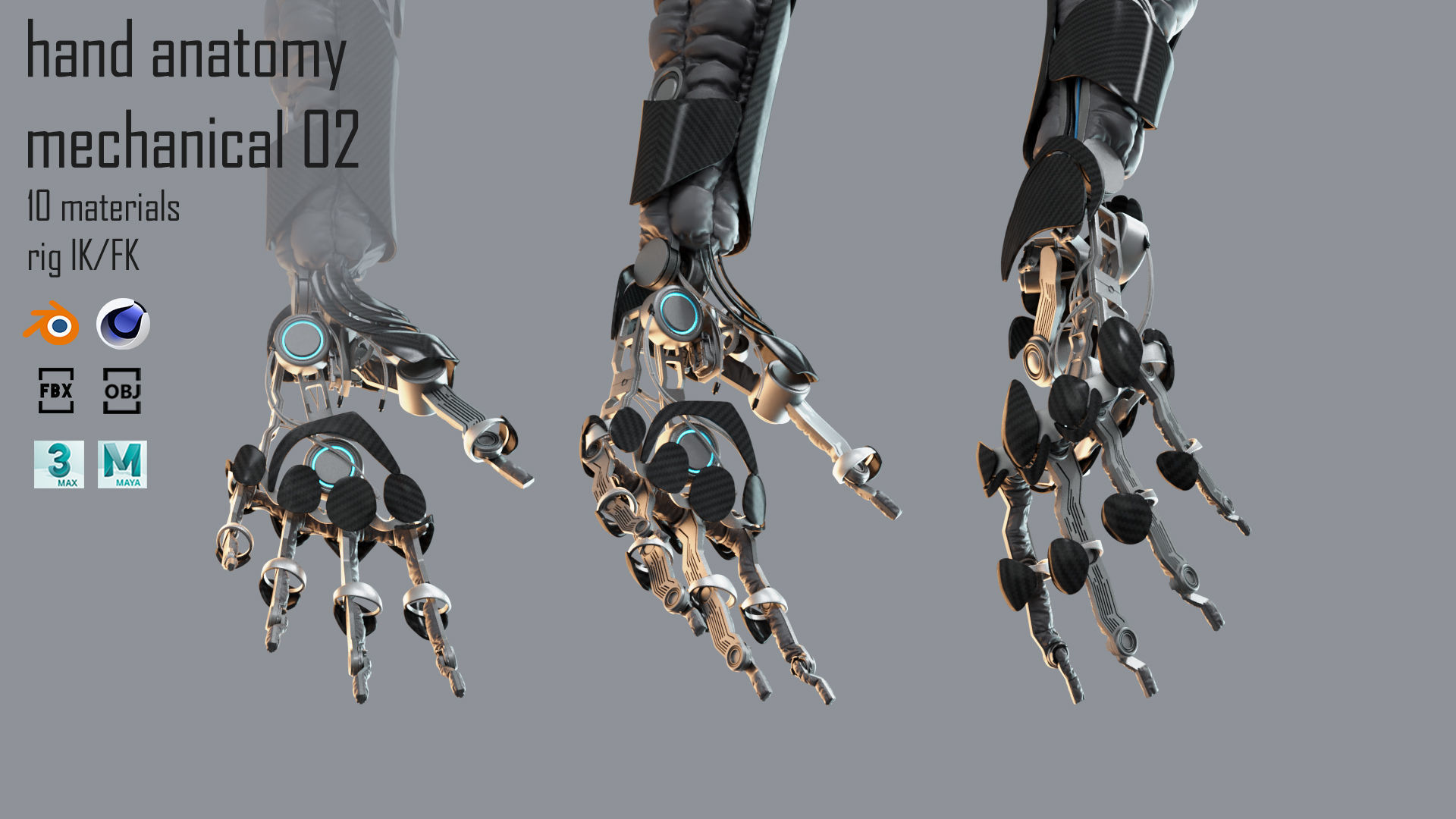 Robotic hand anatomy 02 3D model_13