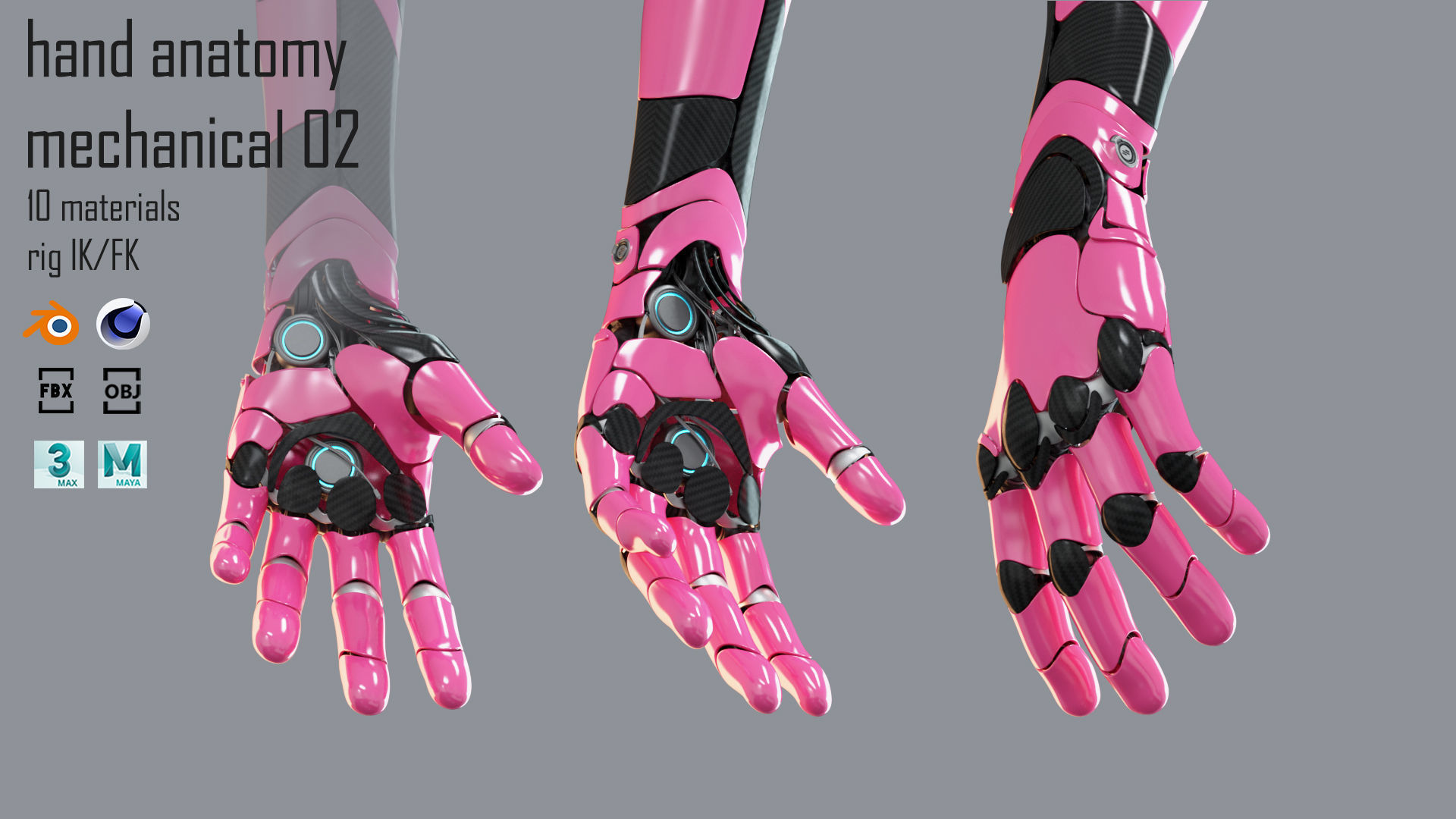 Robotic hand anatomy 02 3D model_6