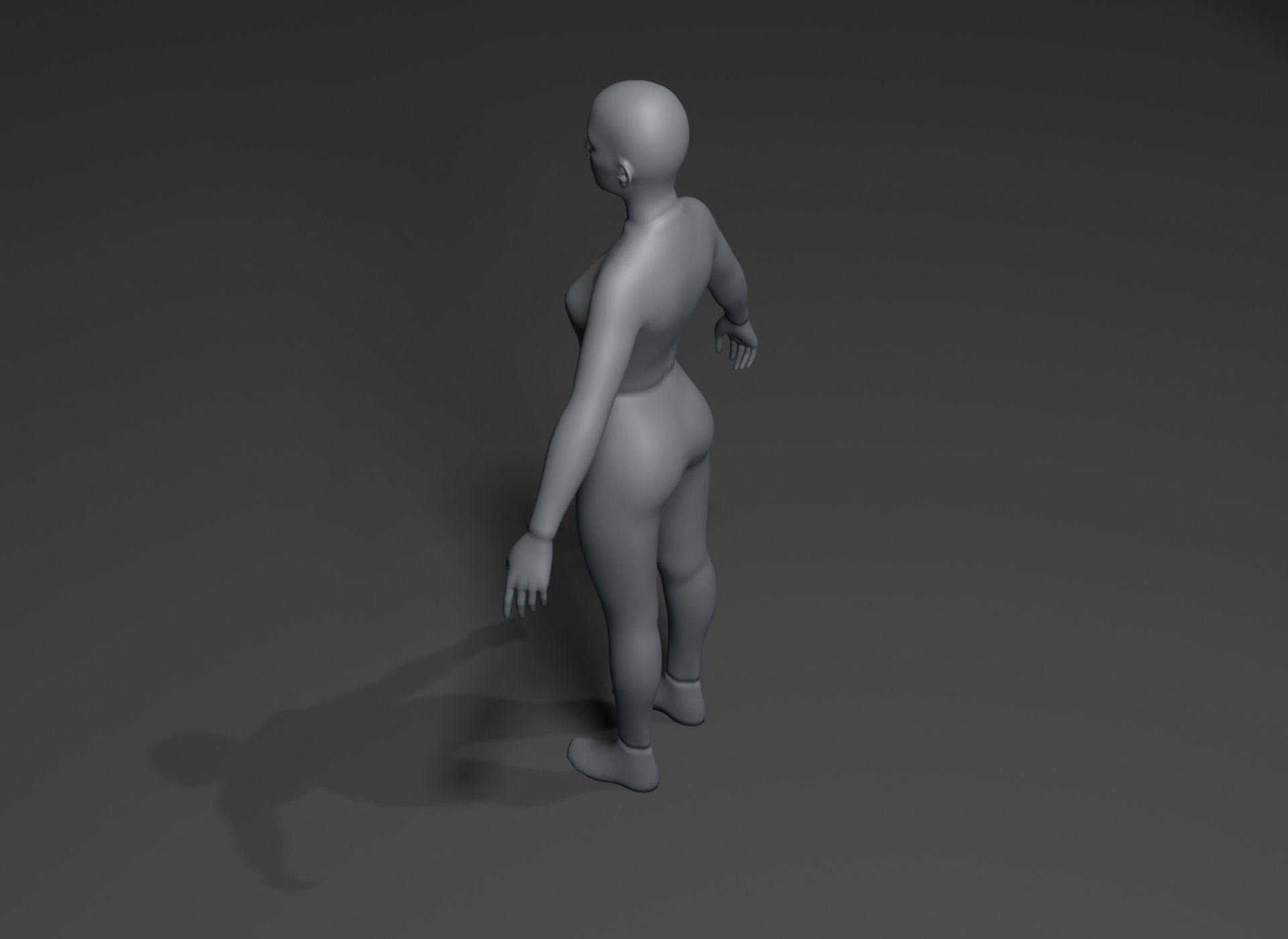 Clothed Female Body Base Mesh 3D Model 10k Polygons Low-poly 3D model_6