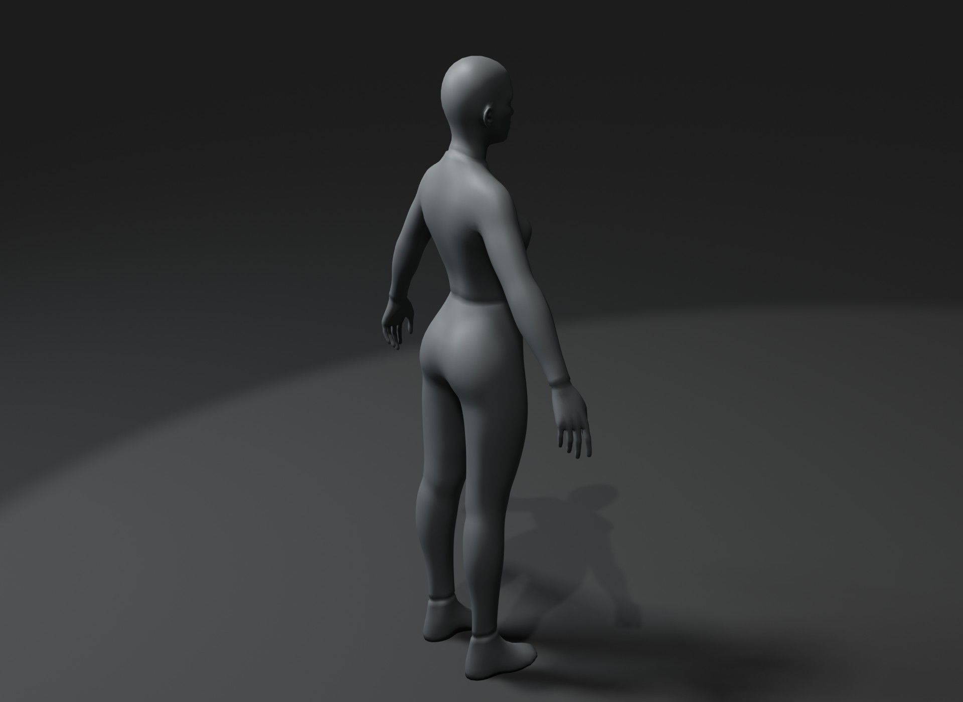 Clothed Female Body Base Mesh 3D Model 10k Polygons Low-poly 3D model_8