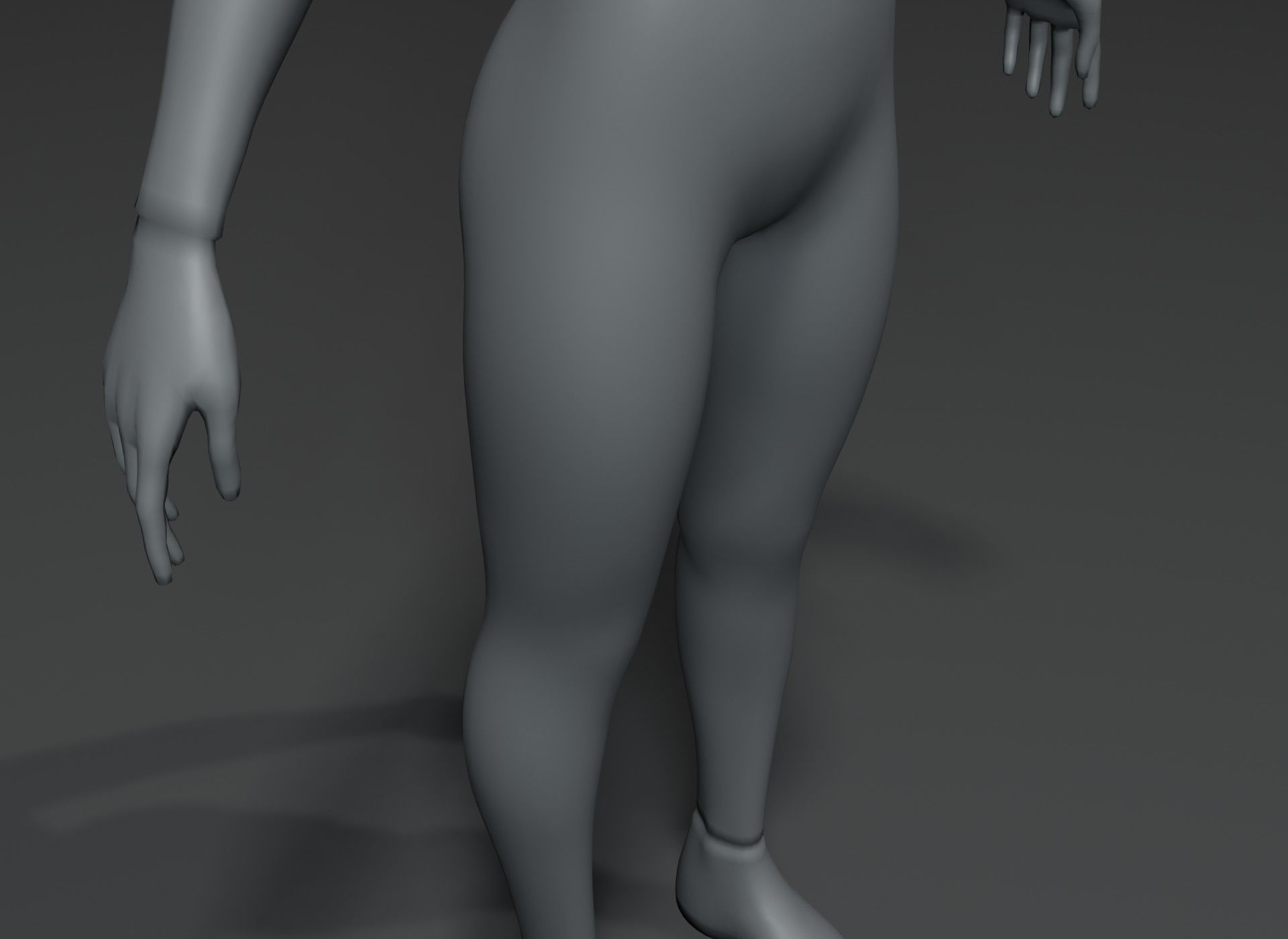 Clothed Female Body Base Mesh 3D Model 10k Polygons Low-poly 3D model_20