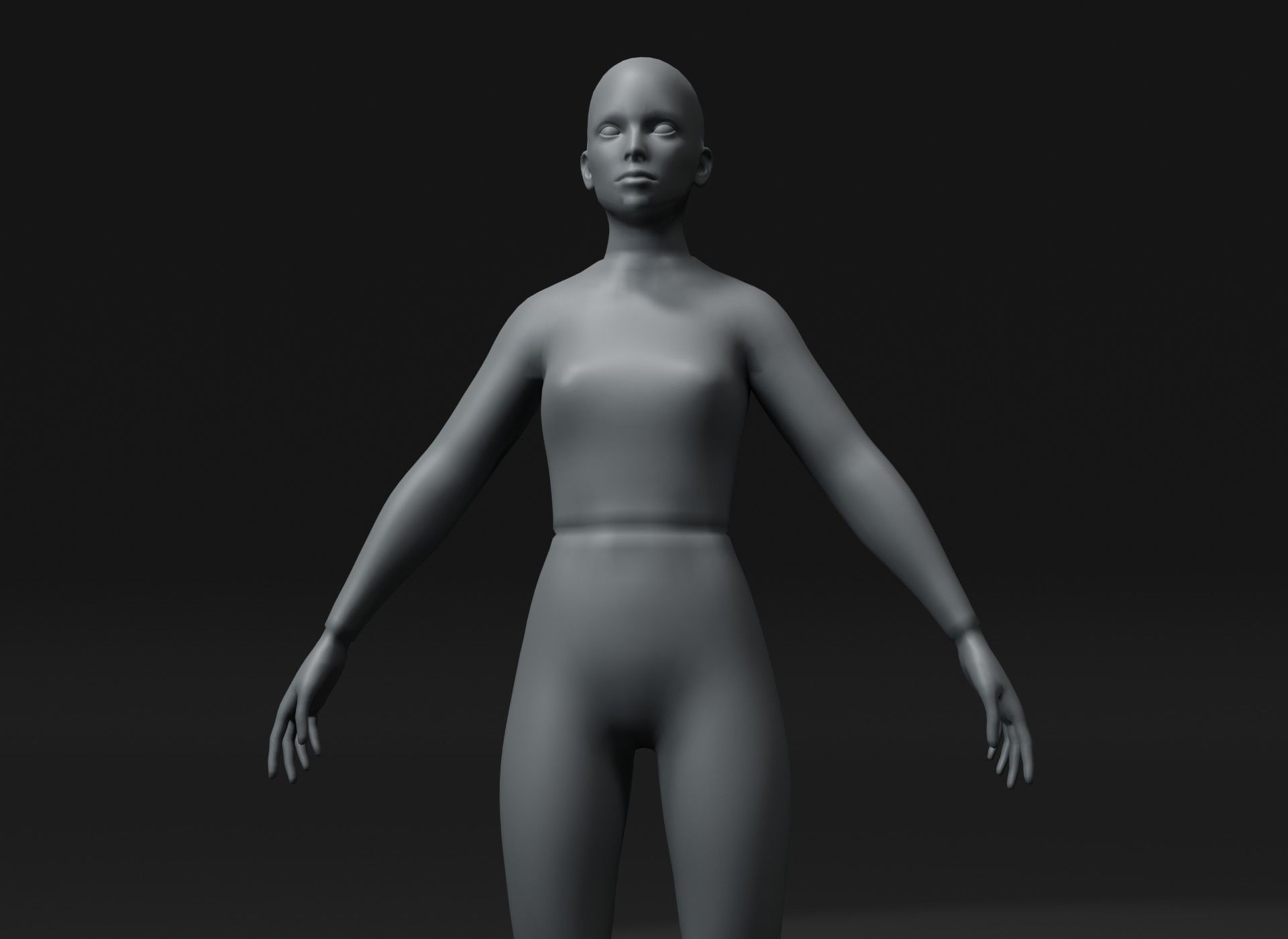 Clothed Female Body Base Mesh 3D Model 10k Polygons Low-poly 3D model_16