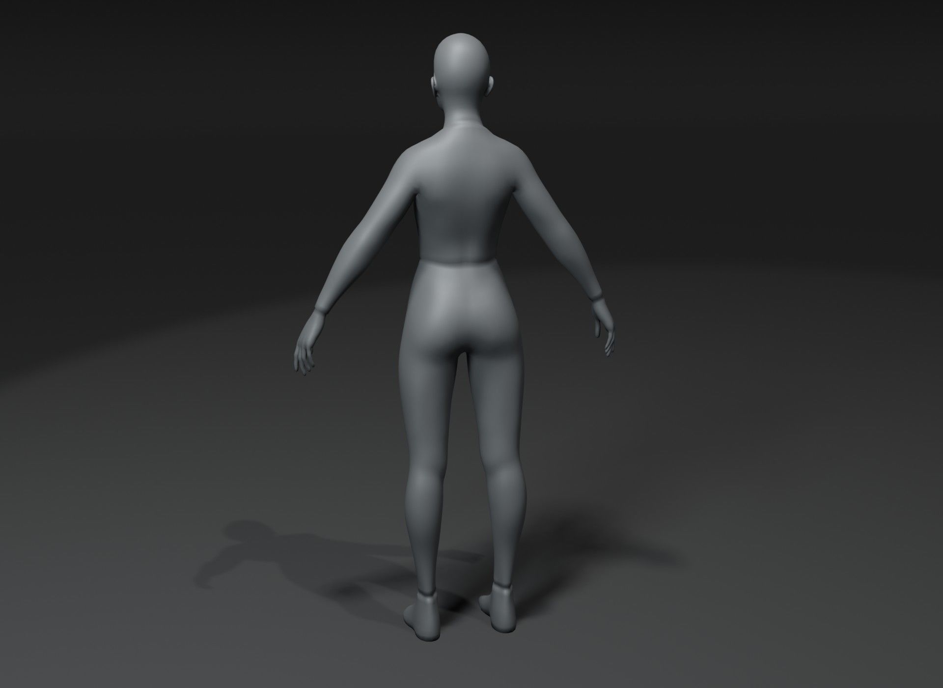Clothed Female Body Base Mesh 3D Model 10k Polygons Low-poly 3D model_4