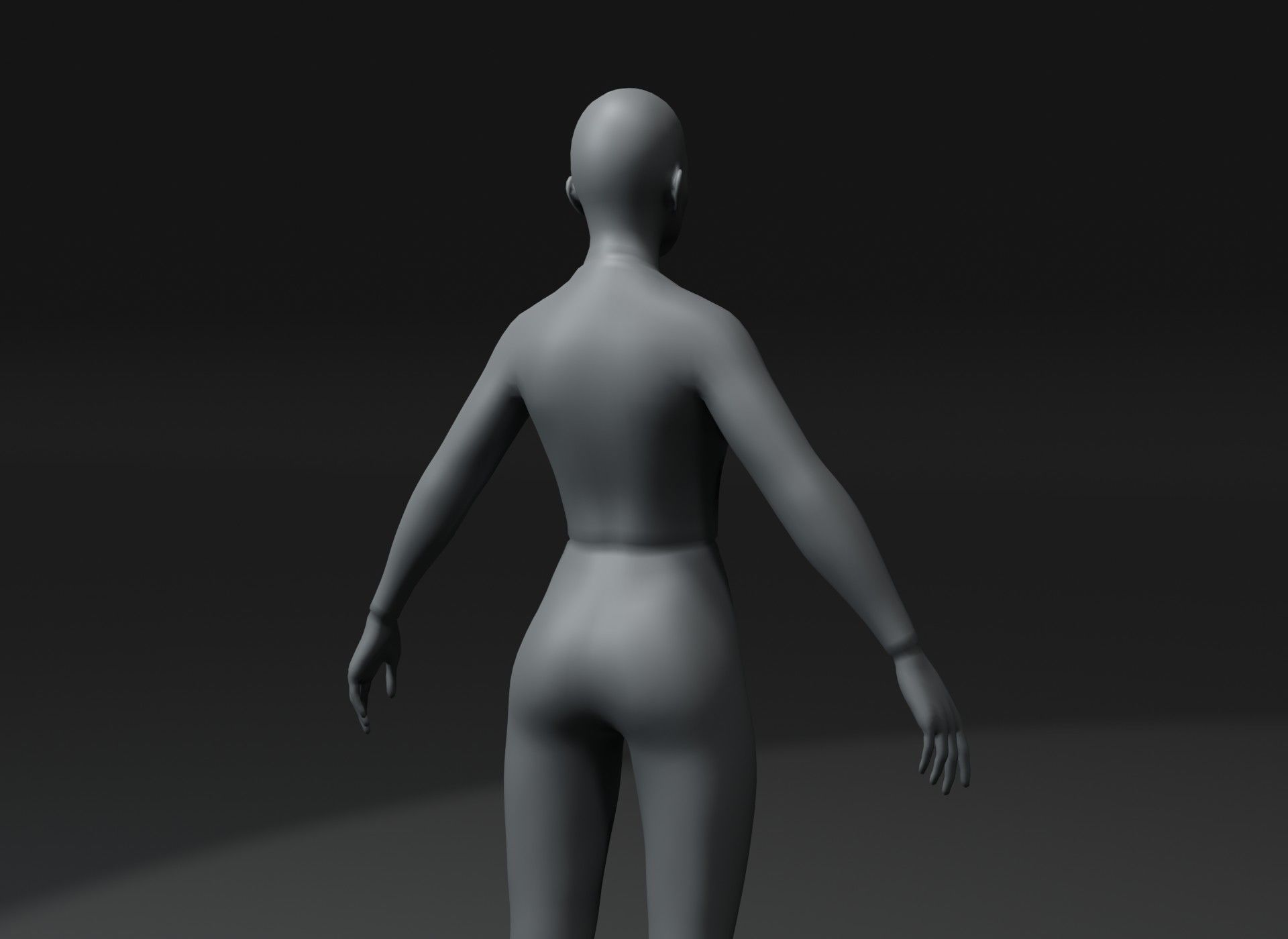 Clothed Female Body Base Mesh 3D Model 10k Polygons Low-poly 3D model_9