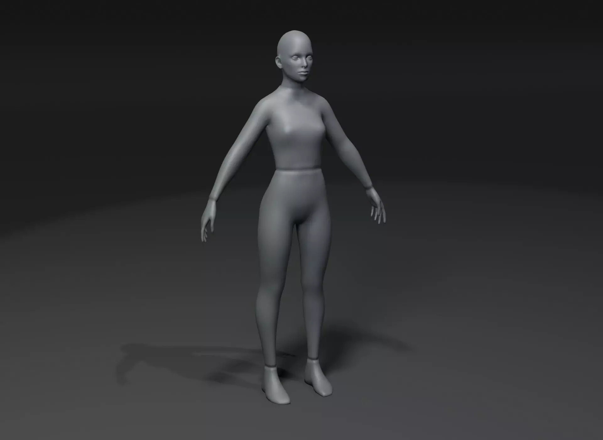Clothed Female Body Base Mesh 3D Model 10k Polygons Low-poly 3D model_0