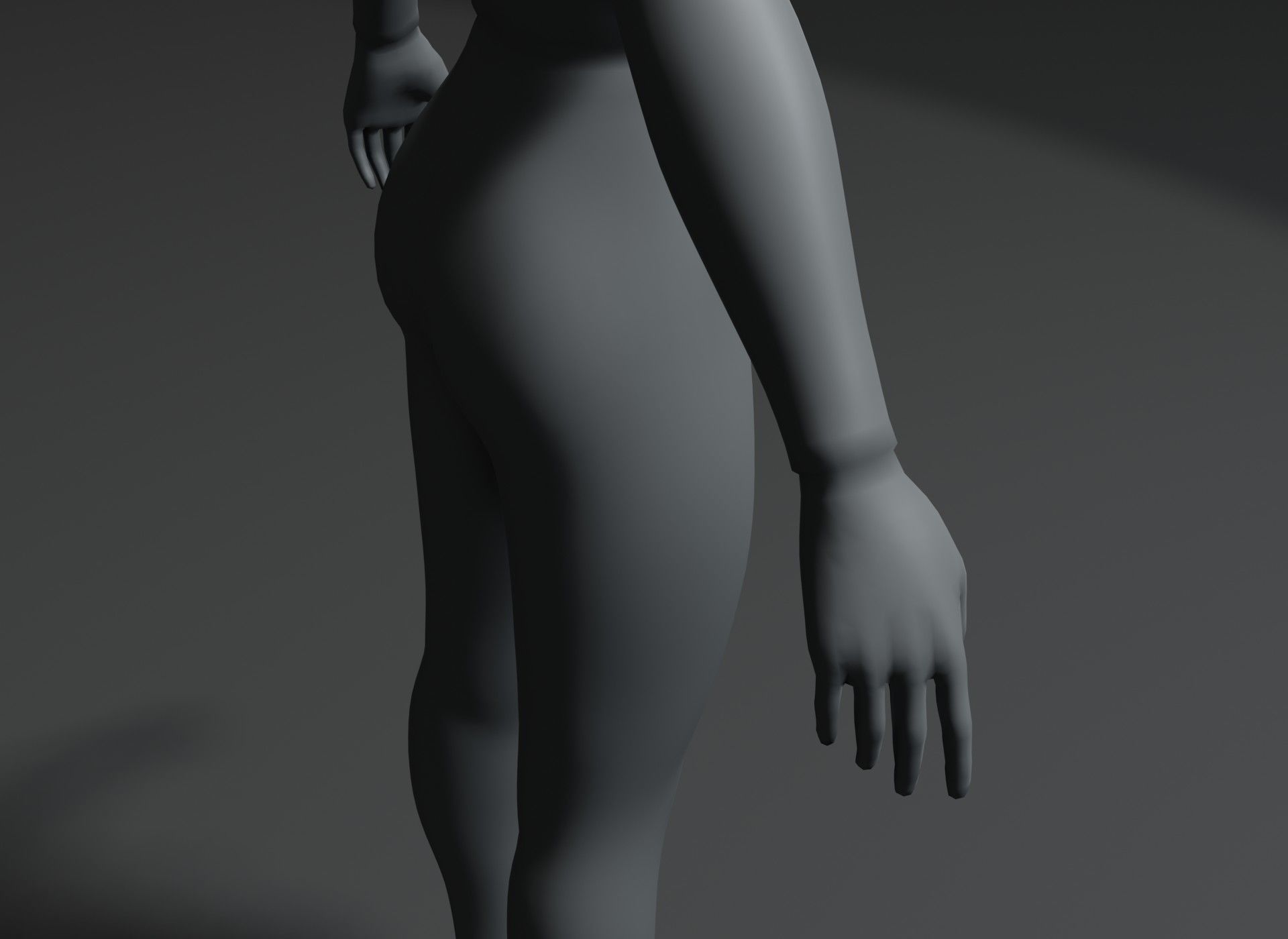 Clothed Female Body Base Mesh 3D Model 10k Polygons Low-poly 3D model_12