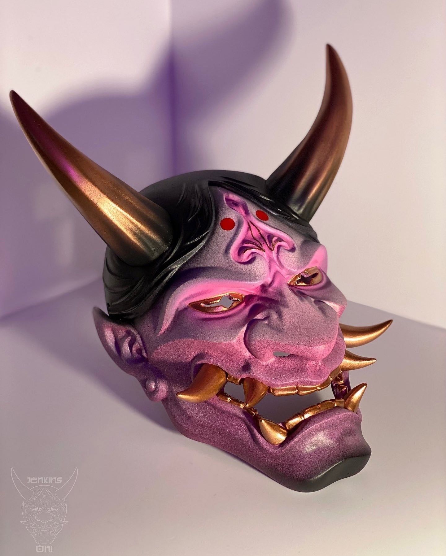 Traditional Japanese Hannya Mask Oni Mask Samurai Mask 3D print model_20
