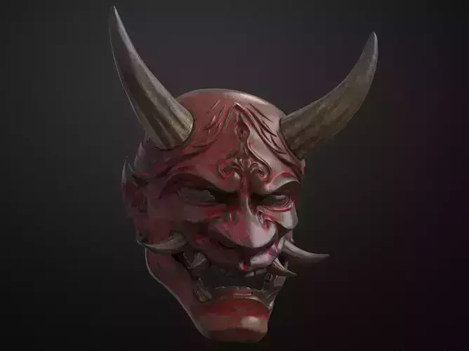 Traditional Japanese Hannya Mask Oni Mask Samurai Mask 3D print model