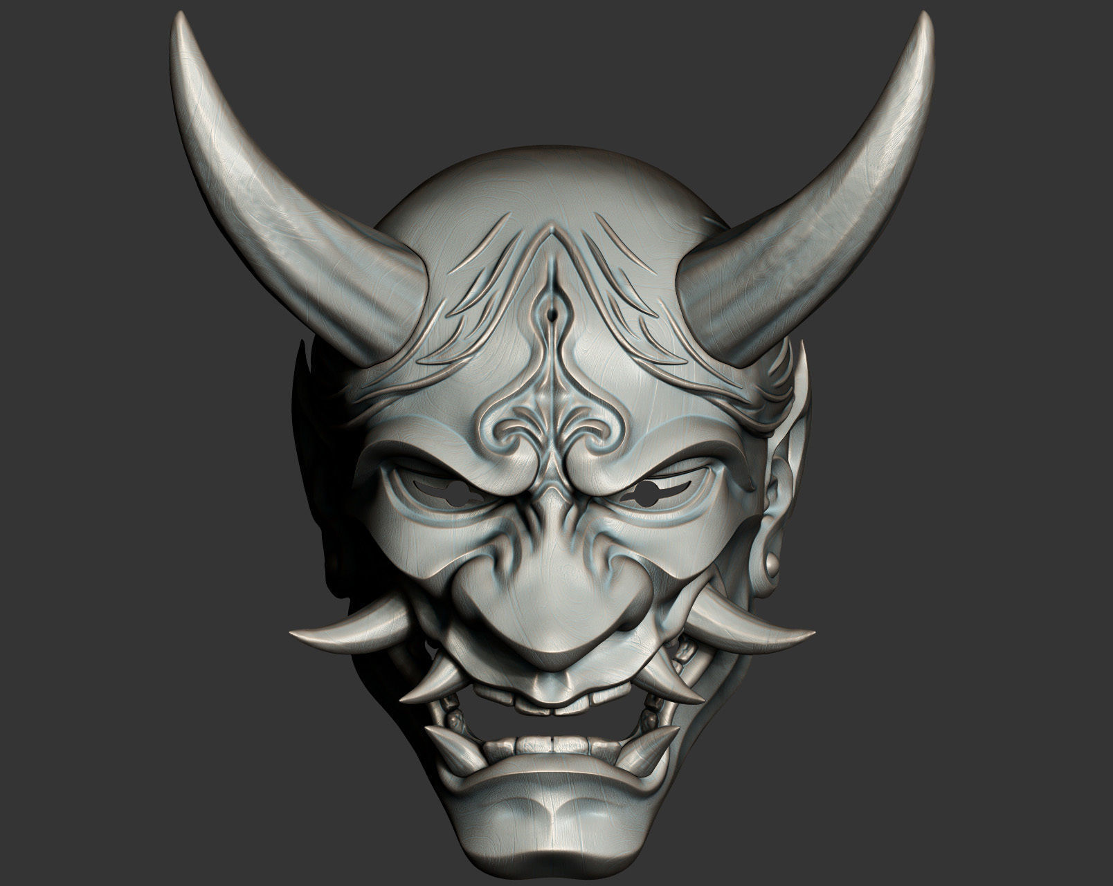 Traditional Japanese Hannya Mask Oni Mask Samurai Mask 3D print model_12