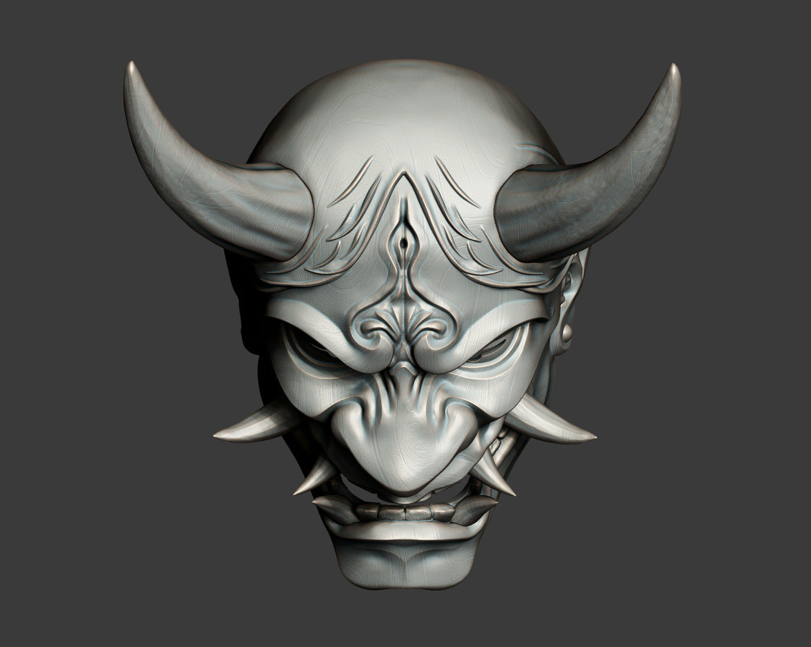 Traditional Japanese Hannya Mask Oni Mask Samurai Mask 3D print model_8