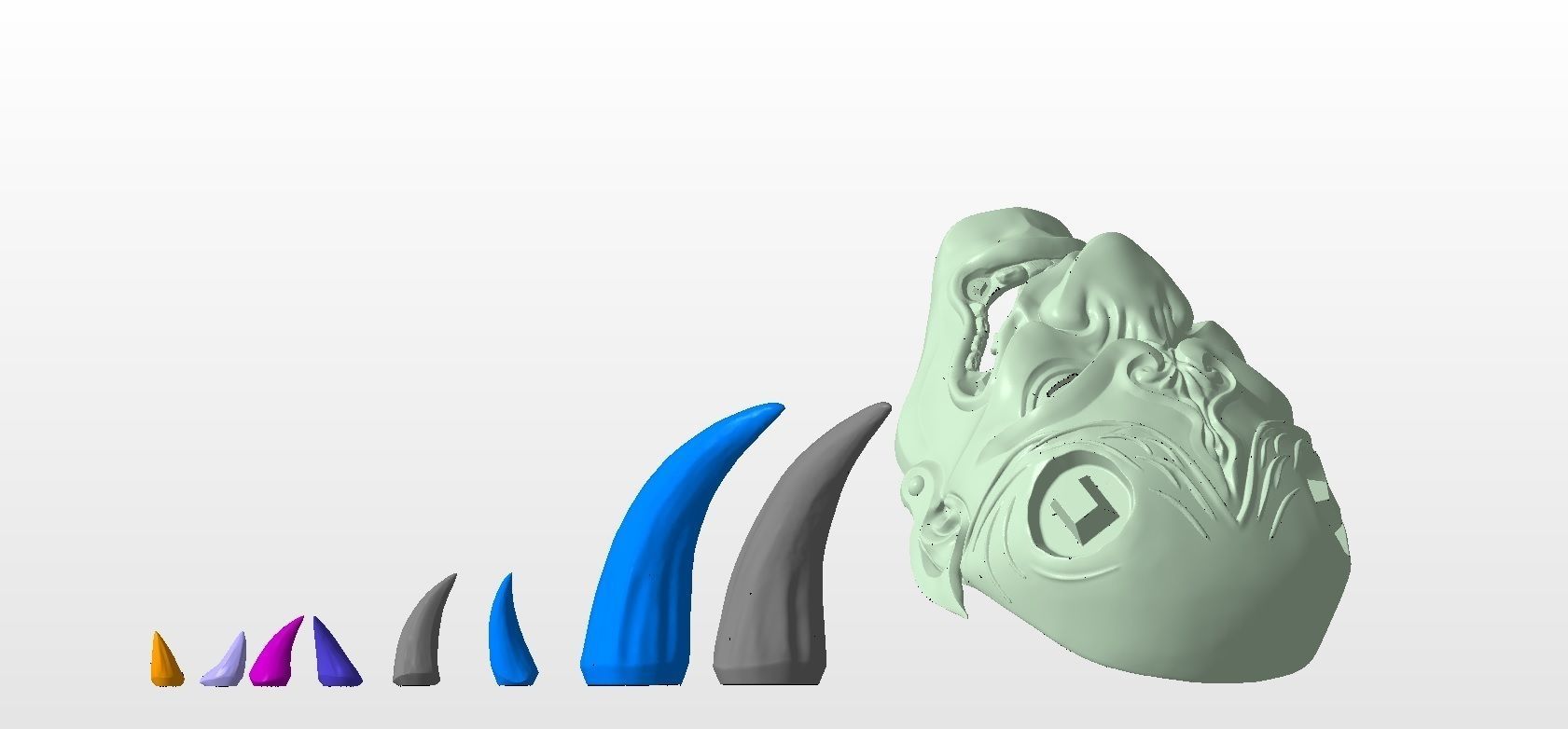 Traditional Japanese Hannya Mask Oni Mask Samurai Mask 3D print model_15