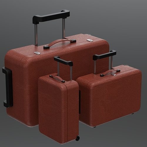 Suitcases three - three 3D model