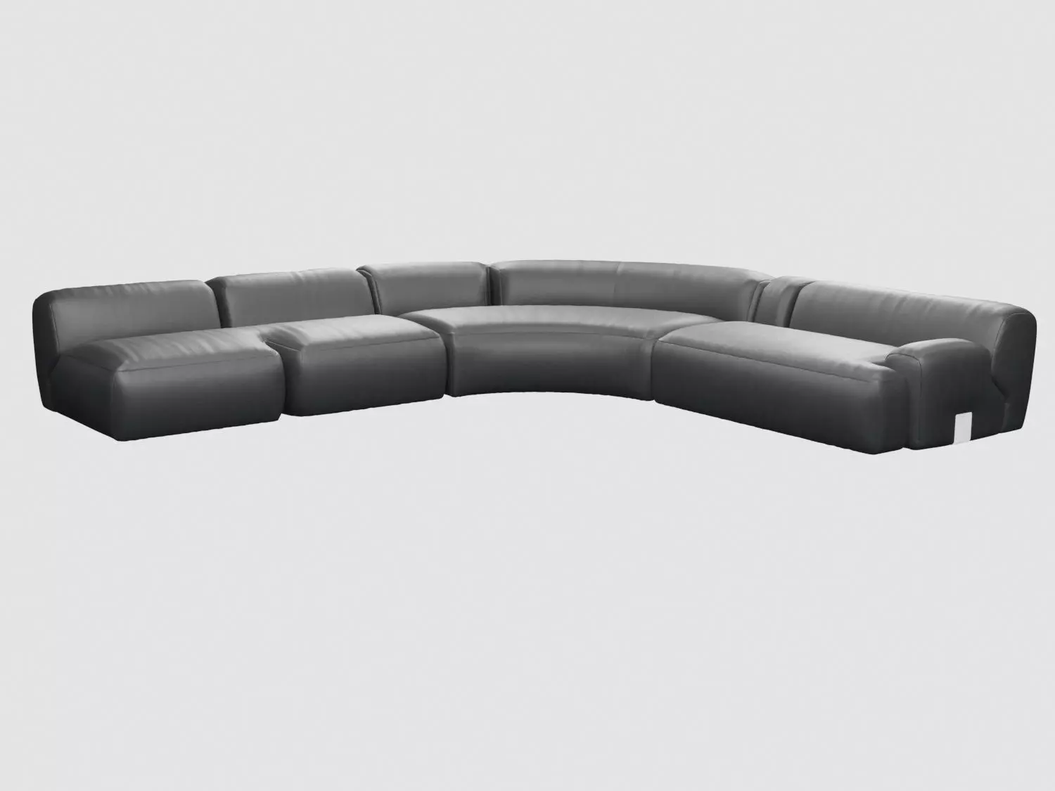 VINCENZO DE COTIIS DC0706 SOFA black leather Low-poly 3D model