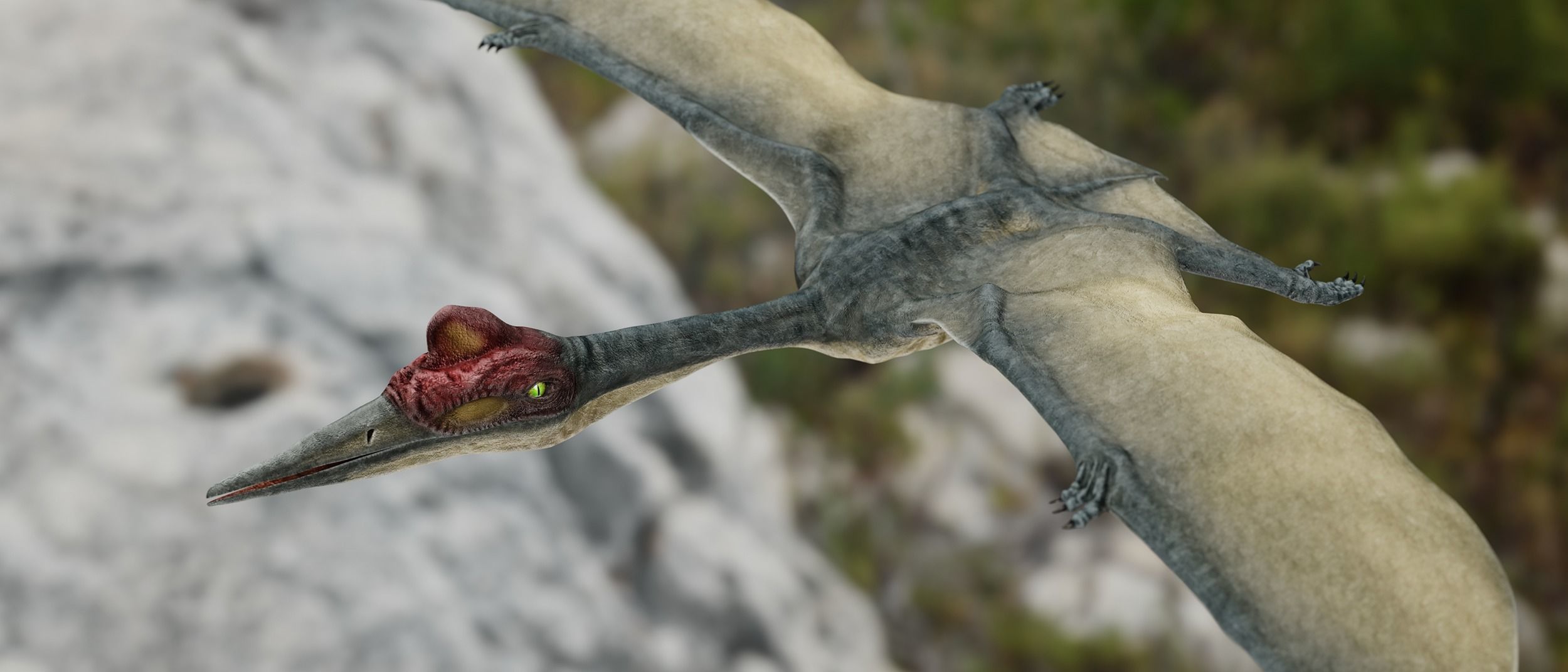 Quetzalcoatlus - Cretaceous Pterosaur Flying Reptile Low-poly 3D model_3