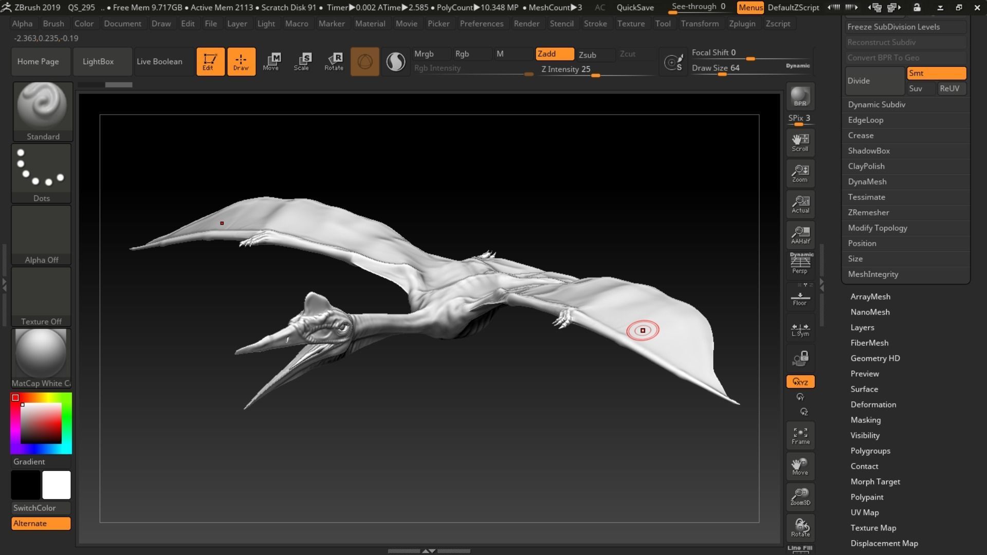 Quetzalcoatlus - Cretaceous Pterosaur Flying Reptile Low-poly 3D model_12