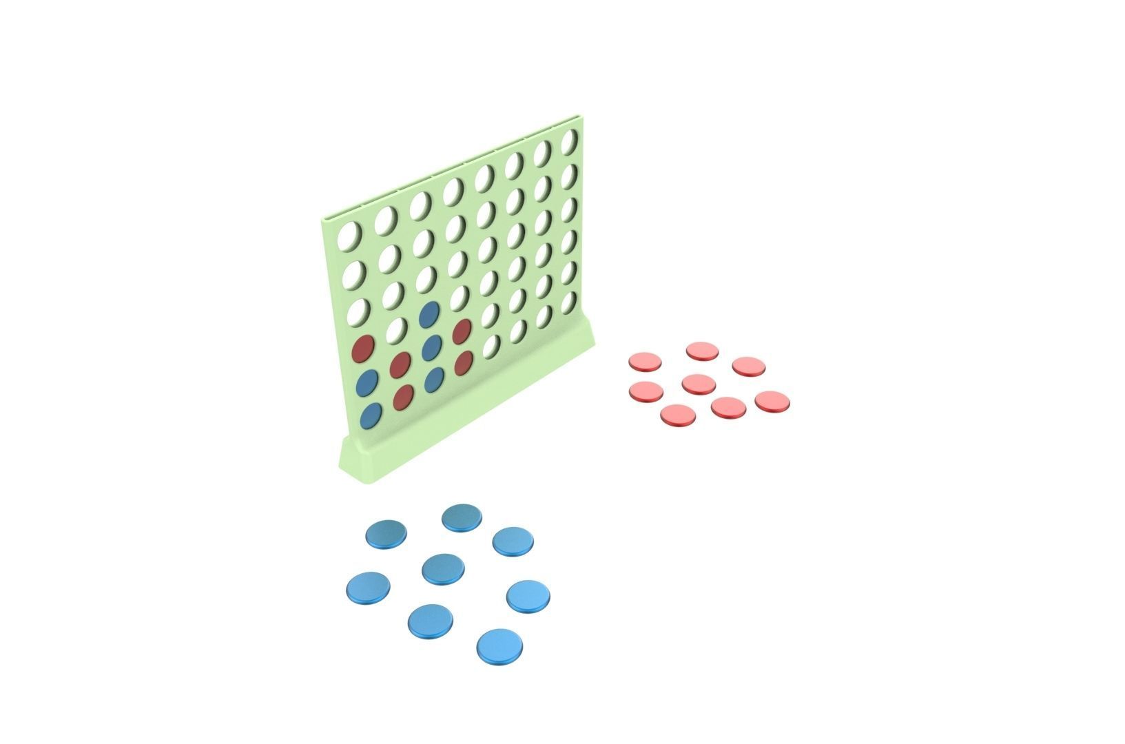 Connect 4 game 3D print model_25