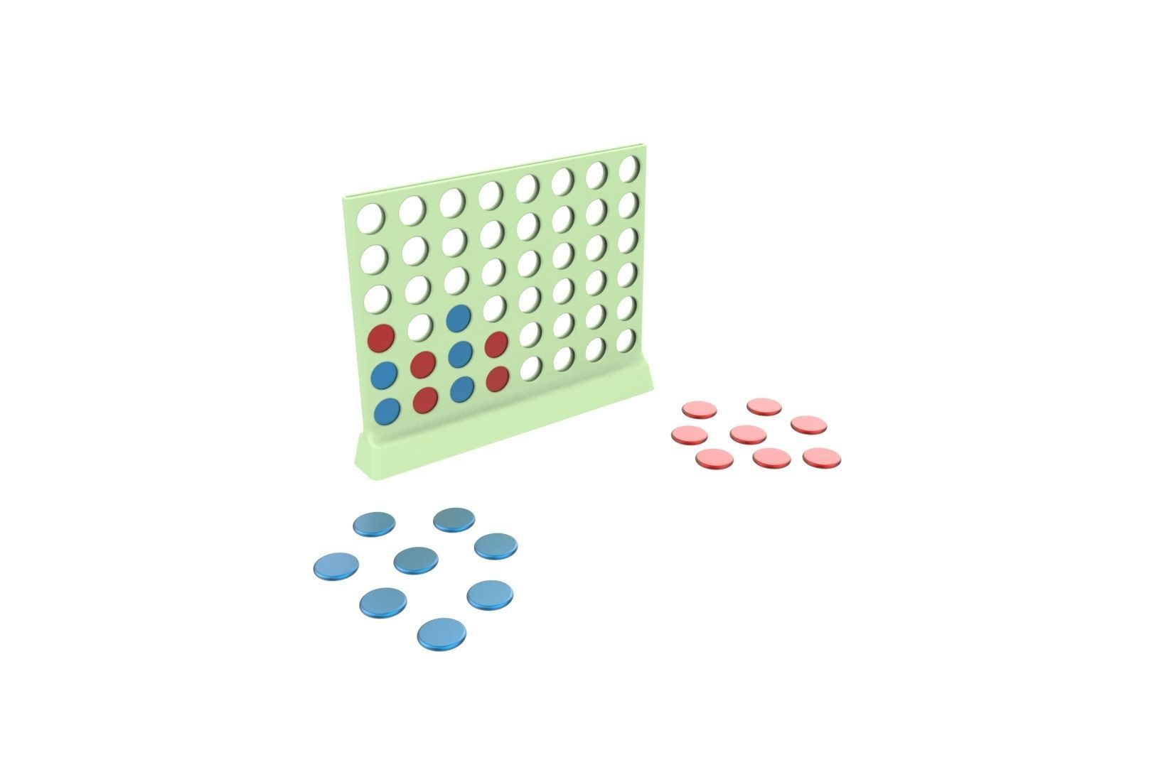 Connect 4 game 3D print model_2