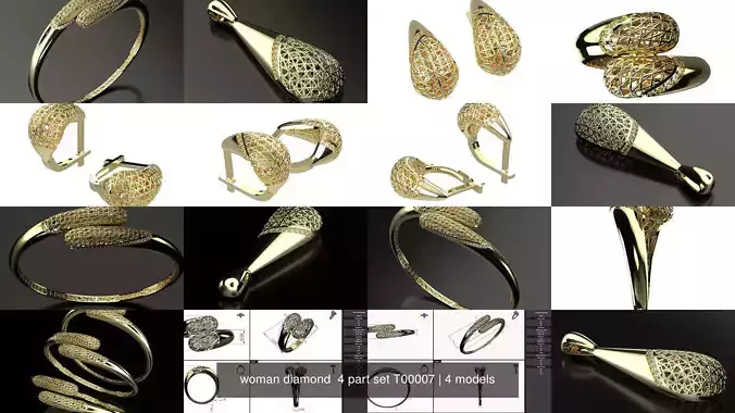 woman diamond  4 part set T00007