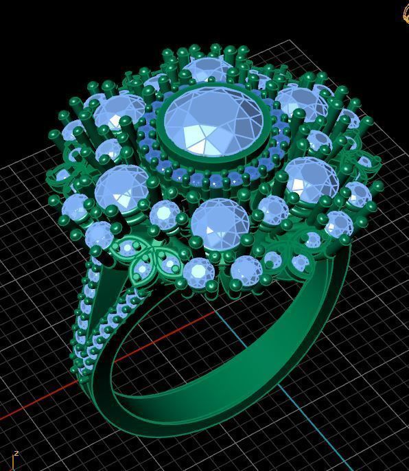 Luxury Diamond Ring 3D print model_2