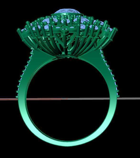 Luxury Diamond Ring 3D print model_3