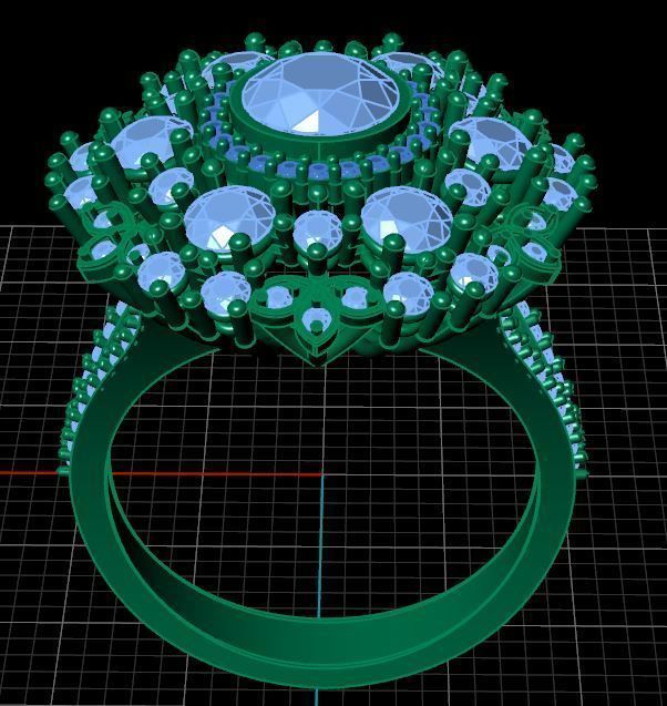 Luxury Diamond Ring 3D print model_5