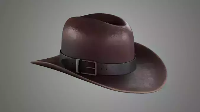 Cowboy Hat Low-poly High-Quality 3d model VR AR