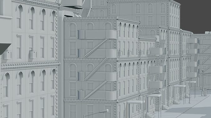 Old city Low-poly 3D model 7