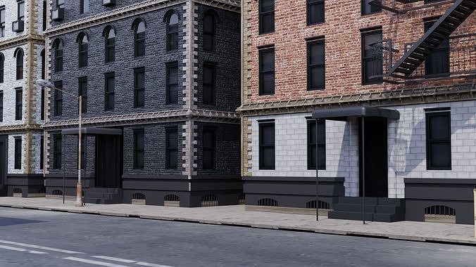 Old city Low-poly 3D model 6