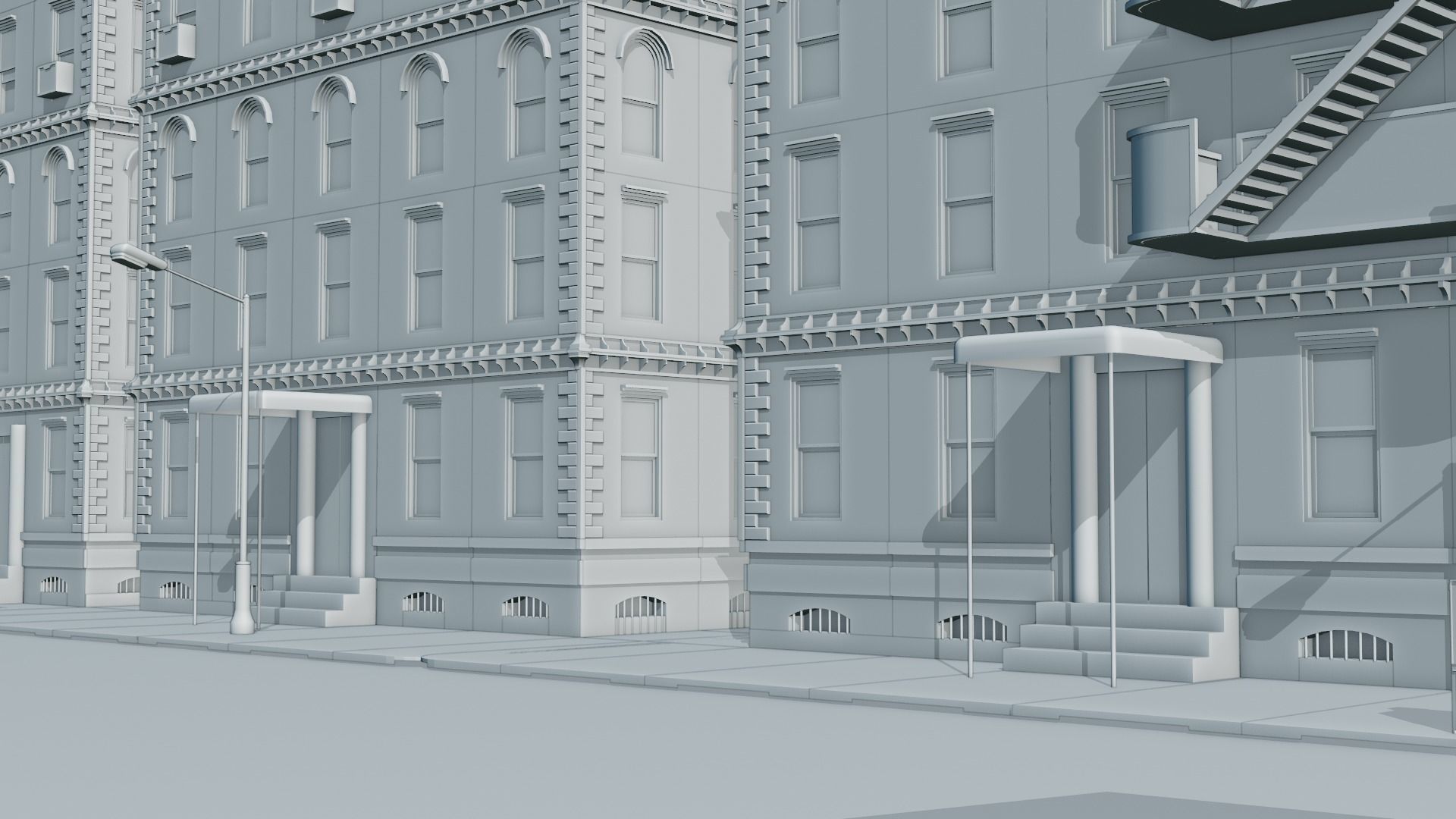 Old city Low-poly 3D model_8