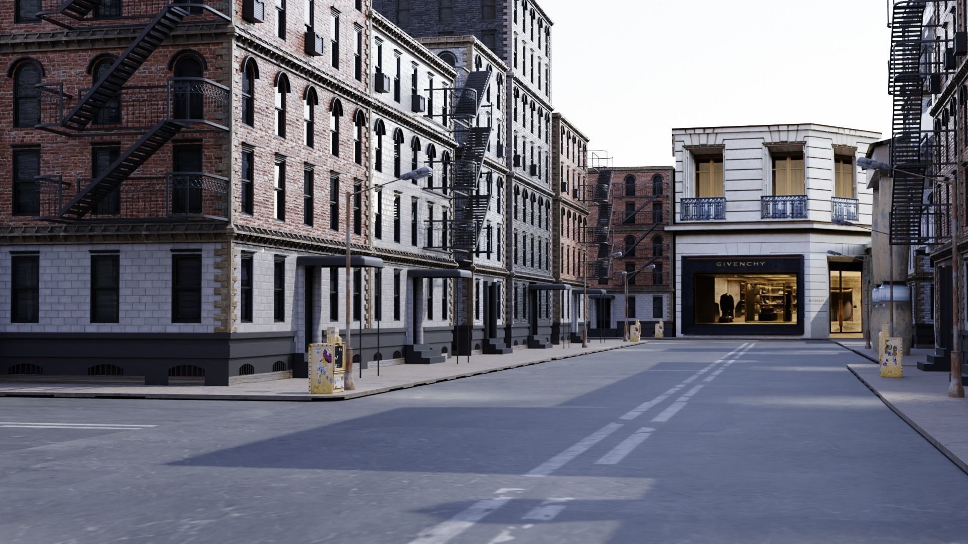 Old city Low-poly 3D model_1