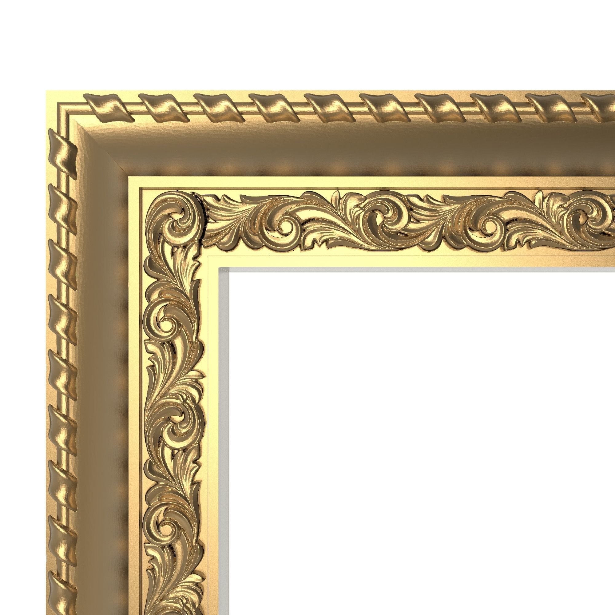 Carved Picture Frame 3D model_1