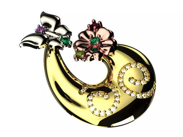 butterfly and flower collection T00008 3D print model