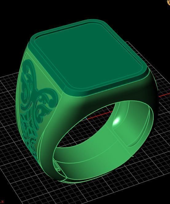 Golden Mens Ring 3D print model_5