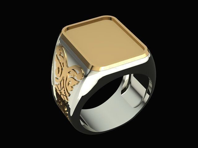 Golden Mens Ring 3D print model