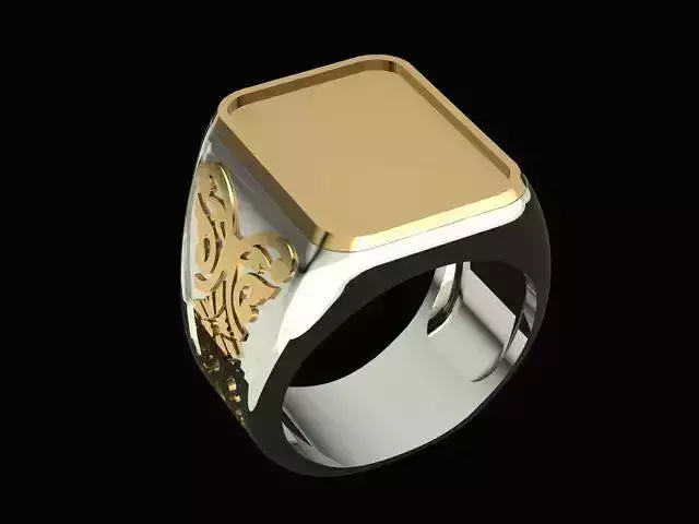 Golden Mens Ring 3D print model