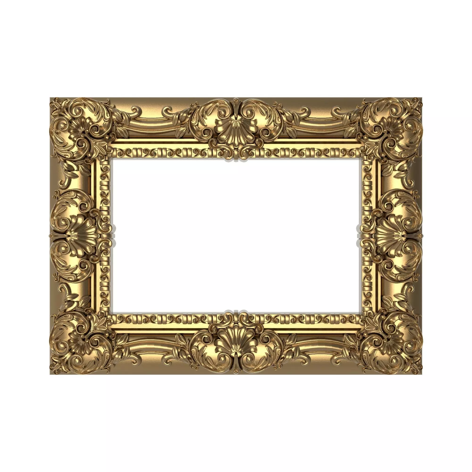 Carved Picture Frame 3D model_0