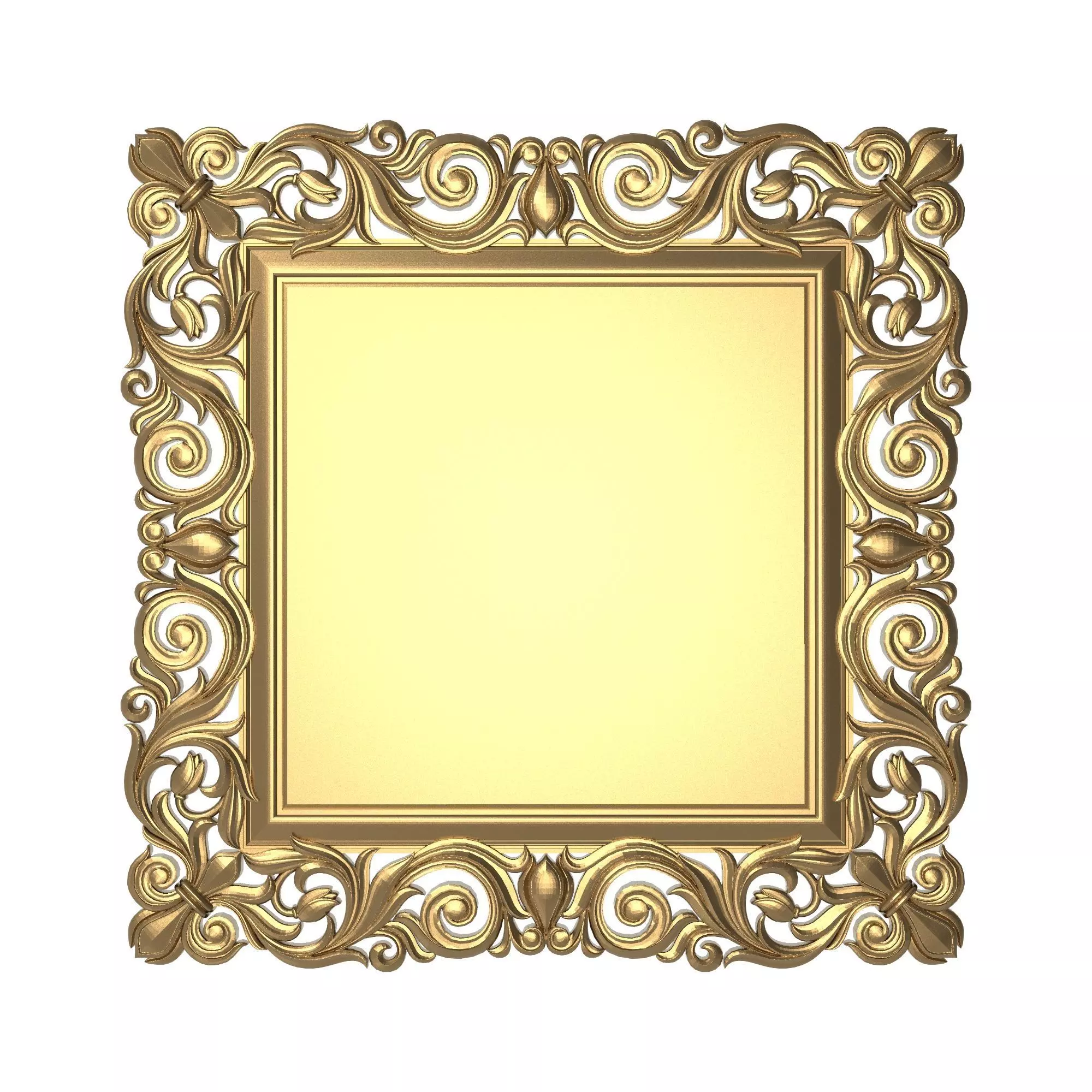 Carved Picture Frame 3D model_0