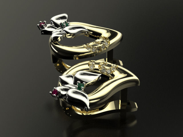 bubutterfly and flower collection T00009 3D print model_2