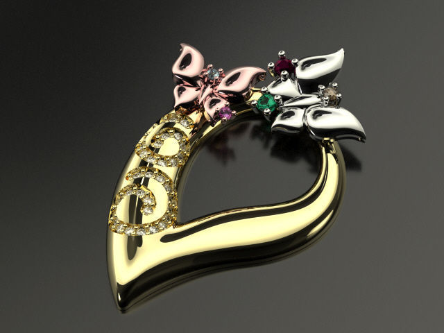 bubutterfly and flower collection T00009 3D print model_19