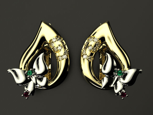 bubutterfly and flower collection T00009 3D print model_8