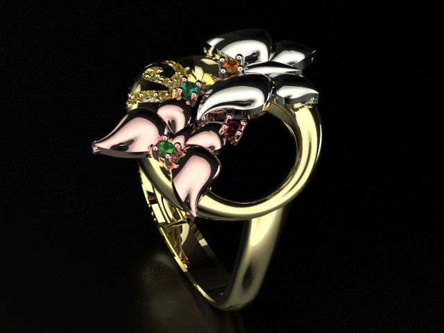 bubutterfly and flower collection T00009 3D print model_28