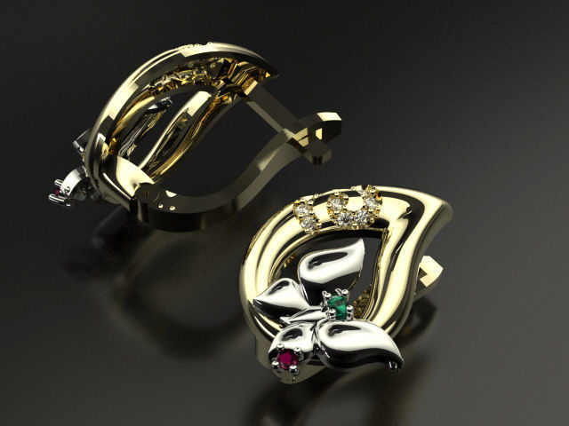 bubutterfly and flower collection T00009 3D print model_5