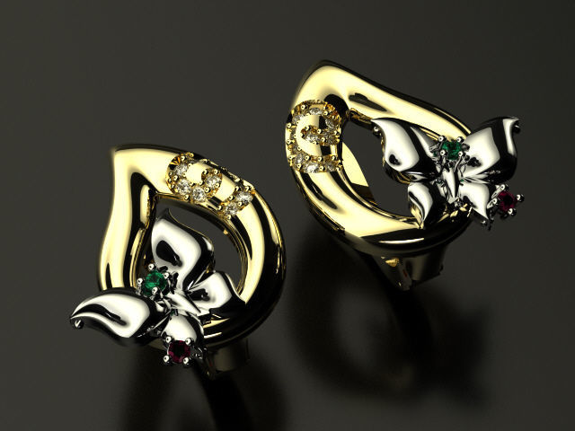 bubutterfly and flower collection T00009 3D print model_9