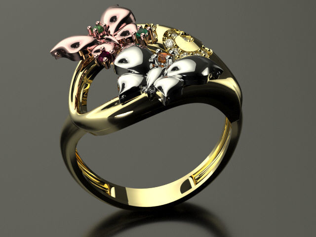 bubutterfly and flower collection T00009 3D print model_18