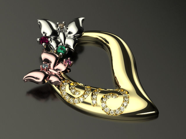 bubutterfly and flower collection T00009 3D print model_11